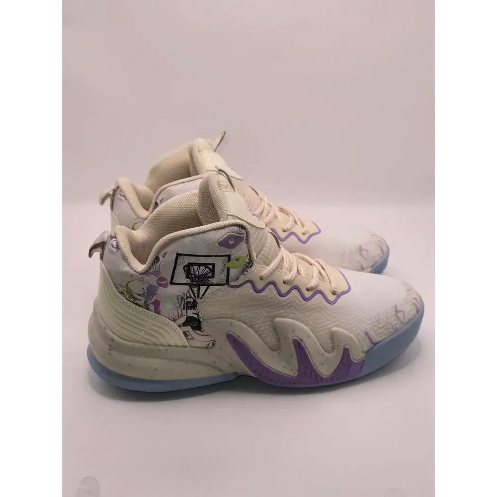 CLIBANG Basketball Shoes Men's 8.5 Women's 10 White Purple High Top New